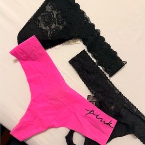 NWT PINK Victoria's Secret Women's Thong bundle